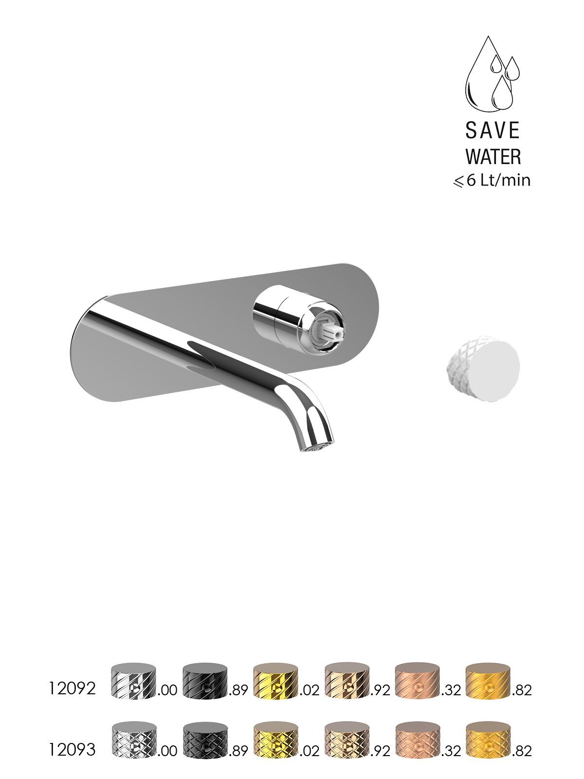 Настенный смеситель для раковины с ограничителем расхода Rubinetterie Frattini Pepe XLS ARCH-00147857 - Вид №1