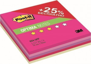 444229 Бумага для заметок с липким слоем "Optima Лето" неоновая радуга 3M Post-It
