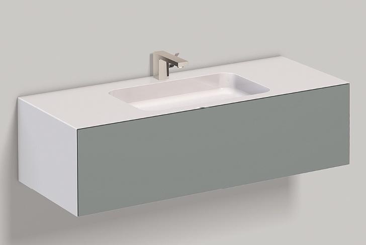 5157810000 Умывальник с тумбой, wp.folio5, белая, proshield, лакированная, шелковисто-матовый блеск, серый Alape серия FO (Folio) 