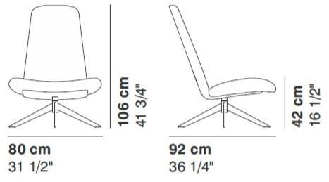 La Cividina Вращающееся кресло из ткани Myplace 9050/9056 - Вид №3