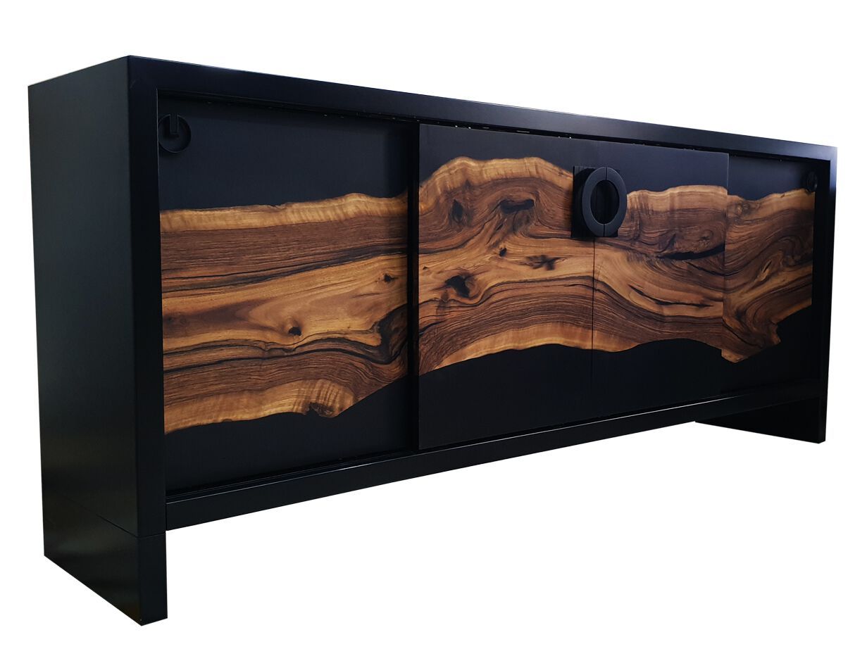 Шкаф из орехового дерева и смолы с раздвижными дверями Legnor LEG2408754 ARCH-00152838