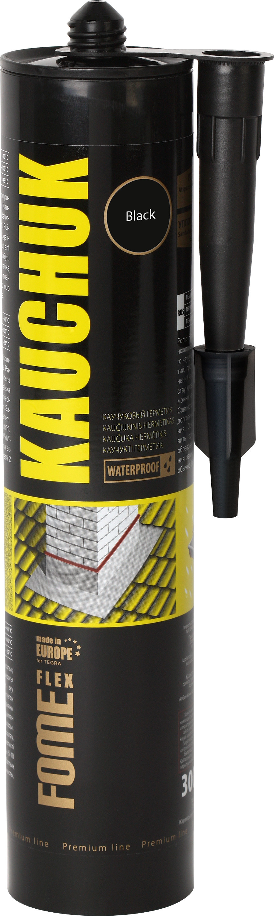 98260065 Герметик каучуковый Kauchuk черный, 300 мл STLM-0610068 FOME FLEX