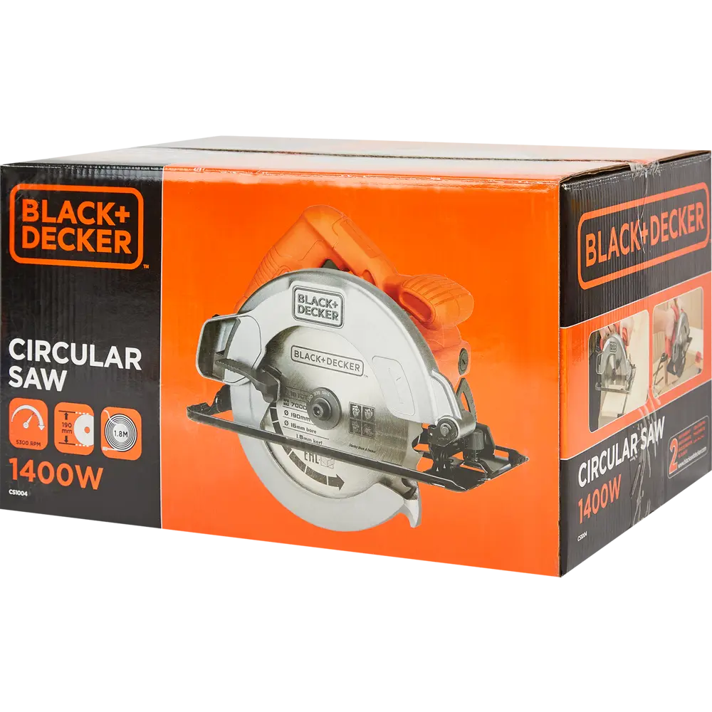 Пила циркулярная сетевая Black&Decker CS1004, 1400 Вт, 190 мм BLACK + DECKER STLM-2085822 - Вид №5