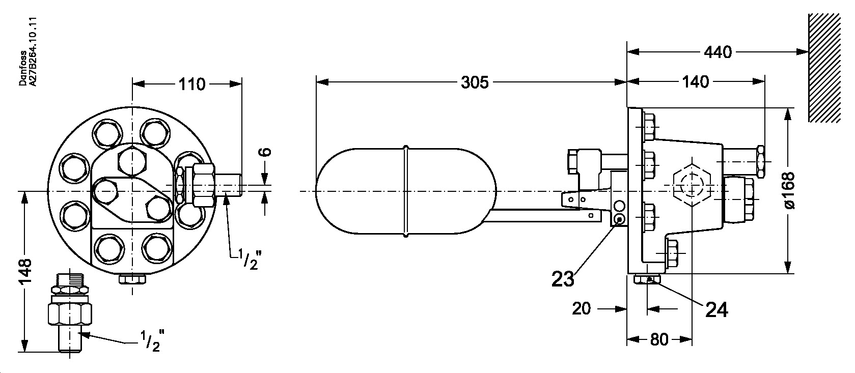 Danfoss SV — поплавковые регуляторы SV 1 Клапан регулятор уровня 027B2021  - Вид №12