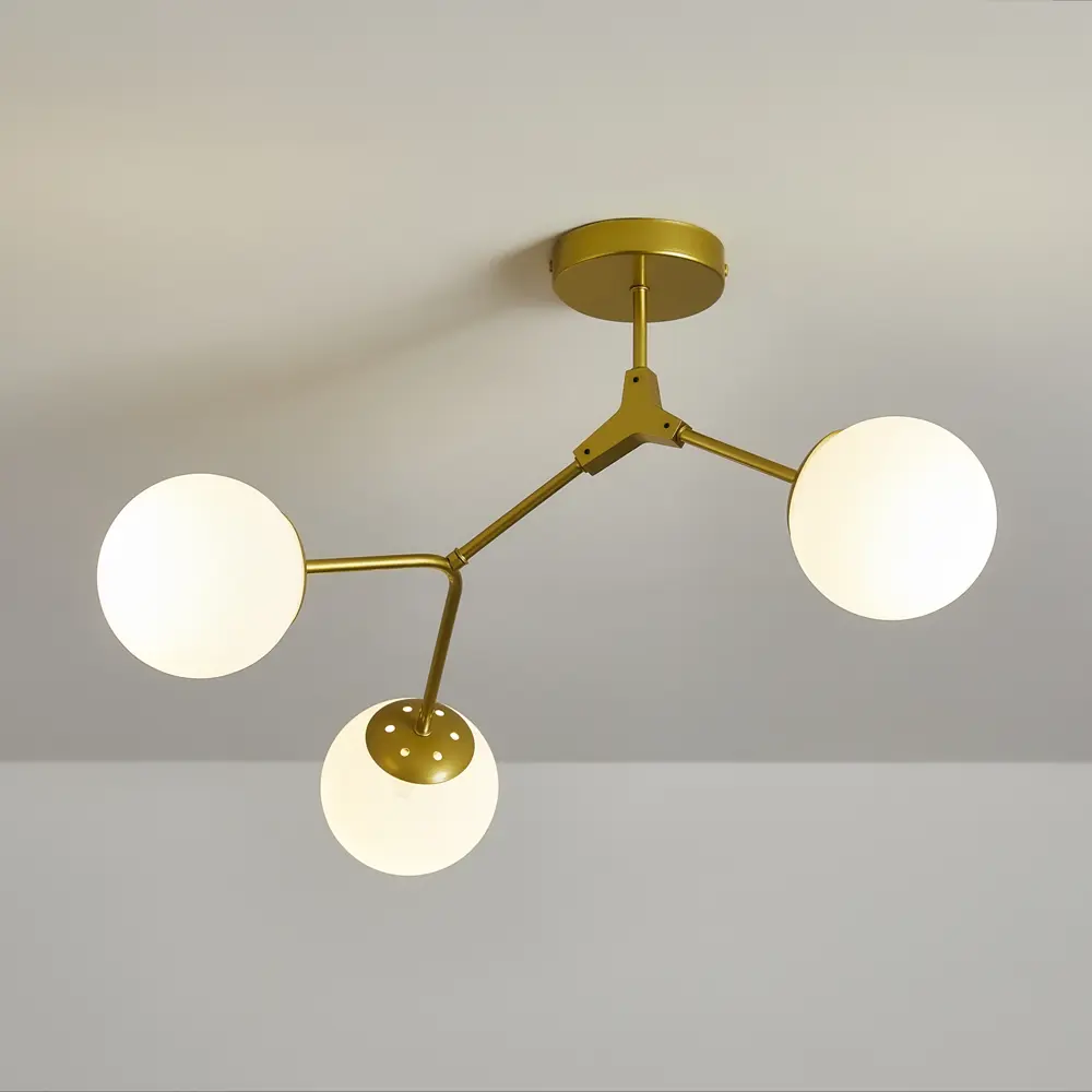 Freya Skip — золотая подвесная люстра с тремя шарами для современного интерьера 89398566 STLM-1564367 - Вид №8