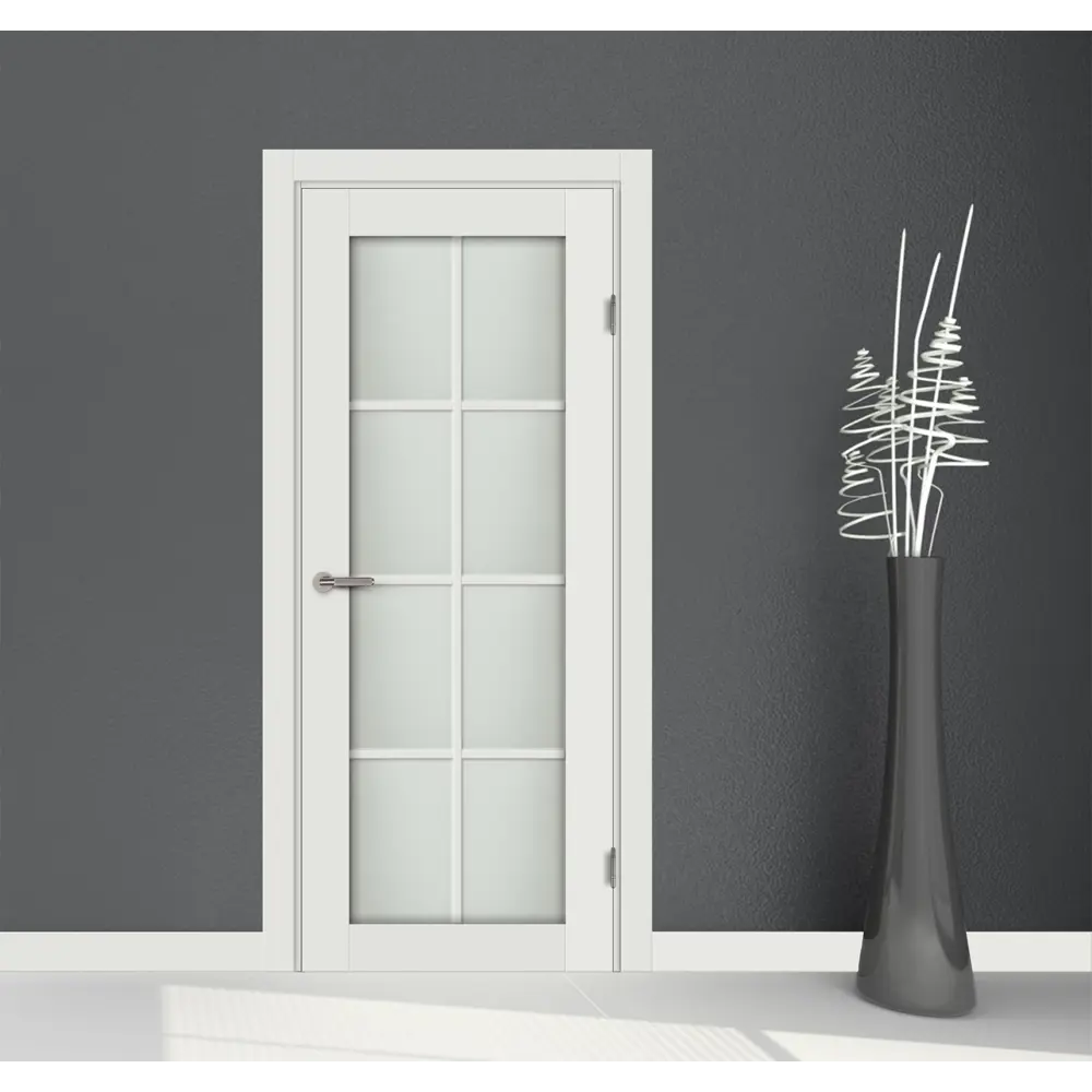 Комплект двери Пьемонт со стеклом 70x200 см Hardflex белый с добором 200 мм МАРИО РИОЛИ STLM-2076090 - Вид №1