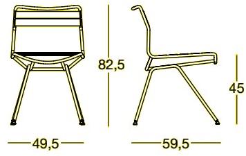 Zanotta Стул из стали и ленты из полиэфирной пряжи Dan sun-id-1382323 - Вид №6
