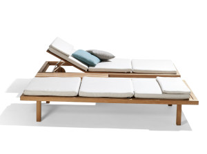 Садовая кровать с откидной спинкой из тикового дерева