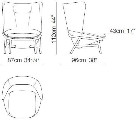 arflex Мягкое кресло-качалка из ткани с высокой спинкой Ladle sun-id-1372848 - Вид №2