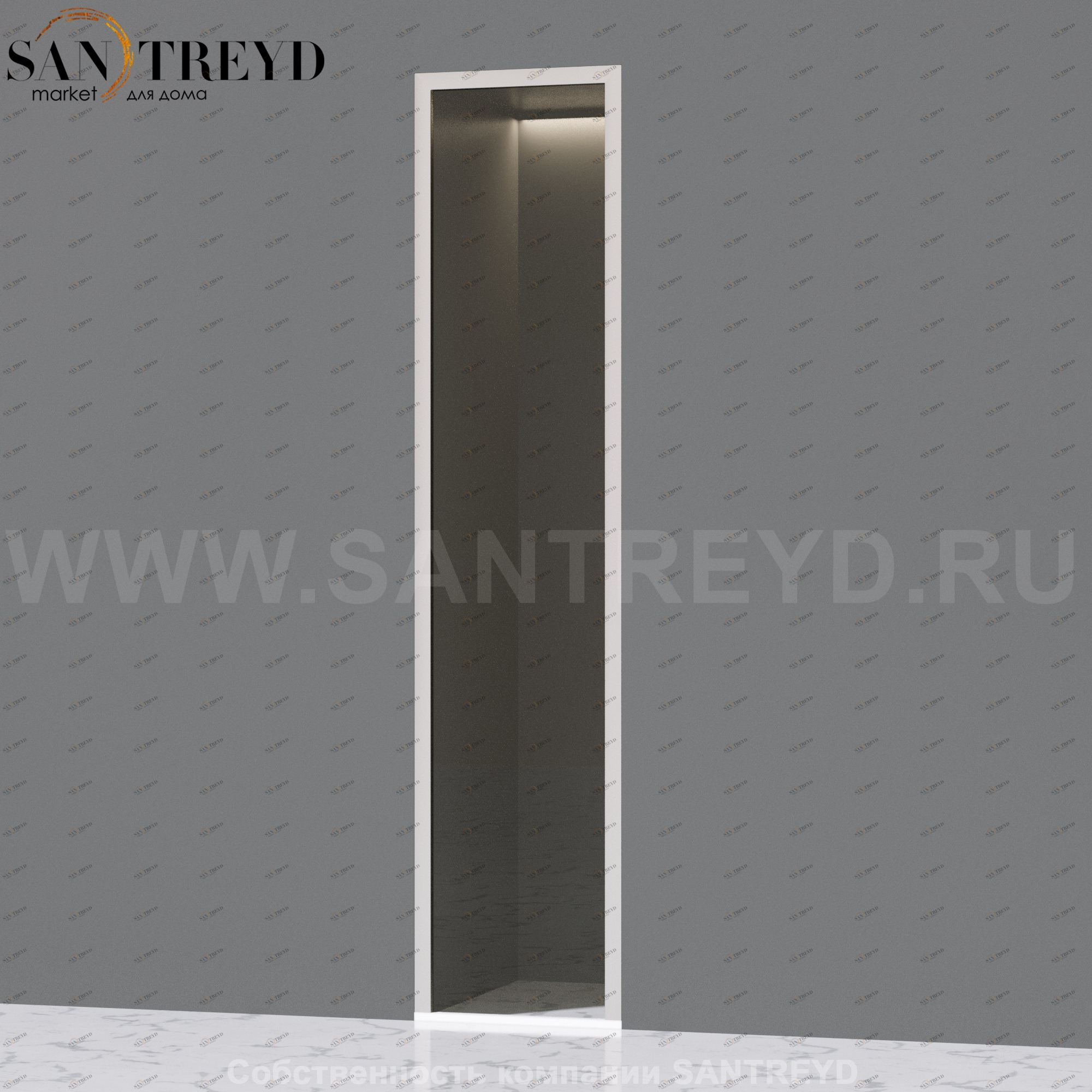 Effegibi FIT 50 Стеклянная панель с профилем из алюминия. Размеры: длина 50 см, высота 210 см HF10010001 FitBox