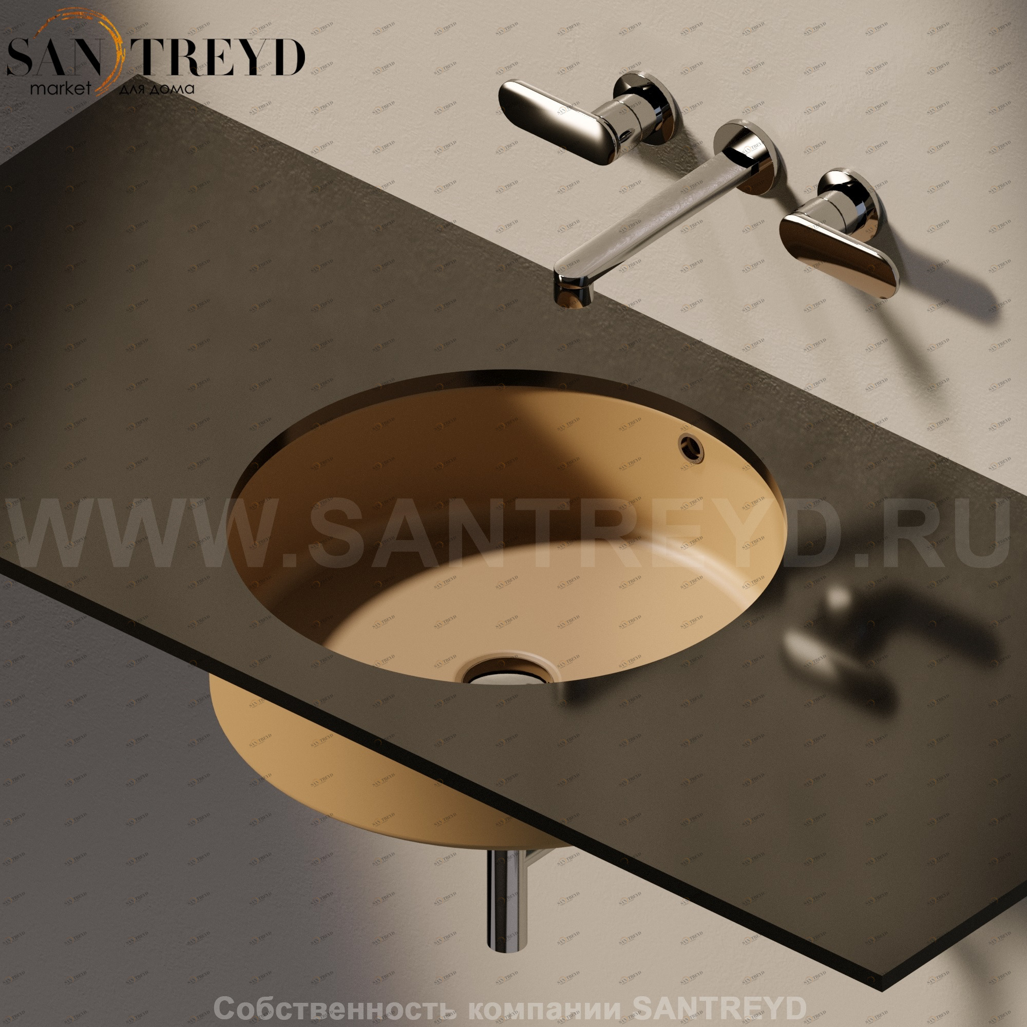 50579004 Накладная раковина под столешницу  круглая Ceramica Flaminia Twin