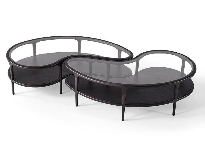 Журнальный столик из дерева и стекла Mobi VIRGUL ARCH-00113532