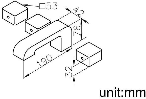 JUSTIME Смеситель для ванны из хромированной латуни на 4 отверстия Dragon 6904-m1-80cp - Вид №1