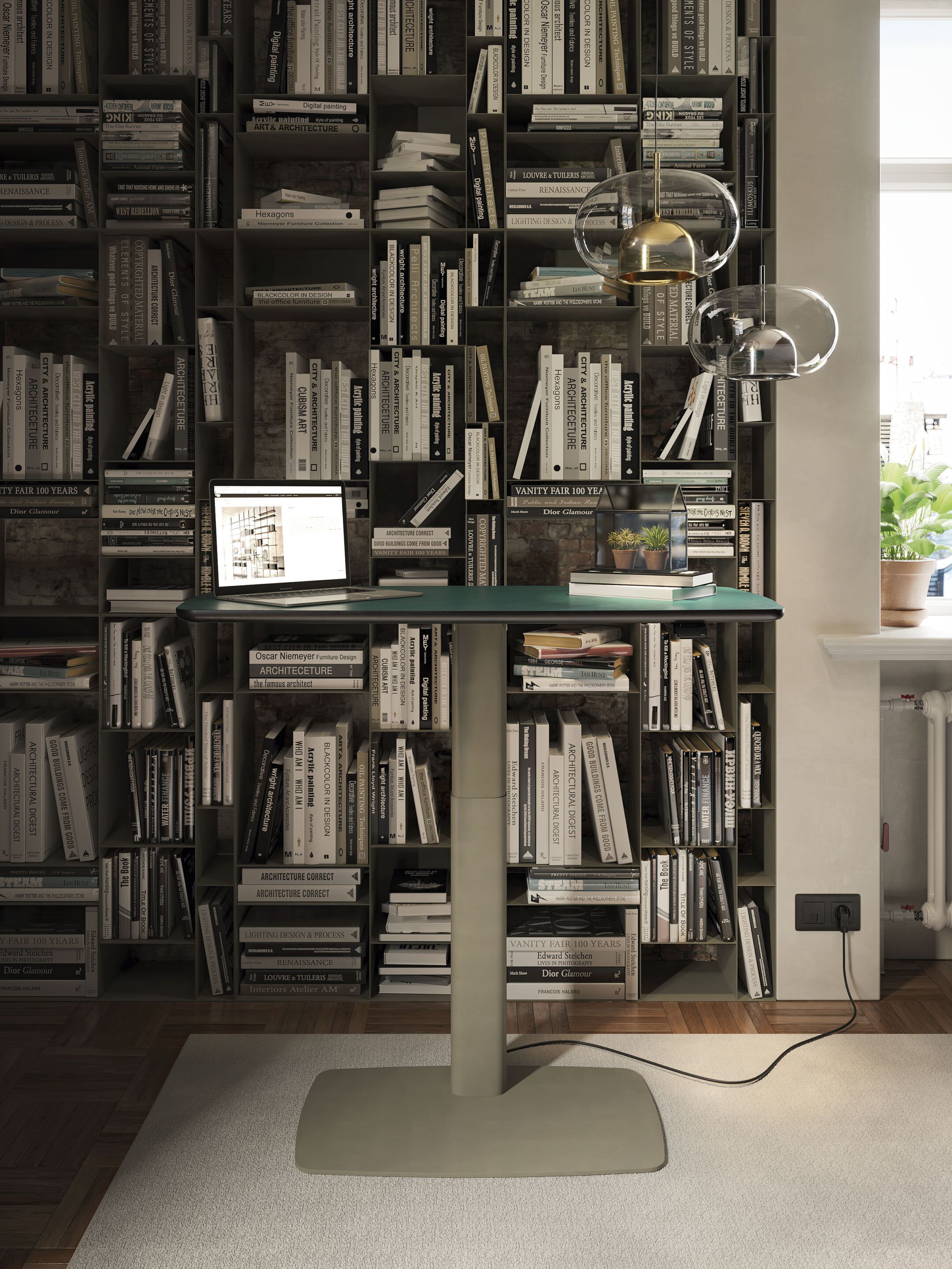 Прямоугольный стол с регулируемой высотой из кожи Cattelan italia RUNNER LEATHER ARCH-00136489 - Вид №3