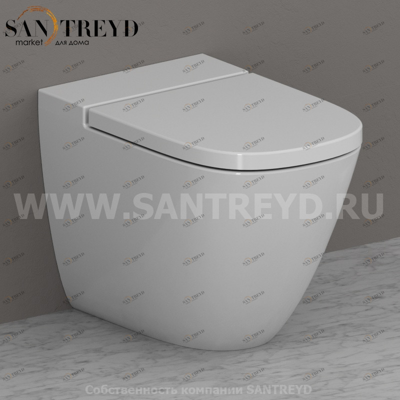 LA001BI Приставной унитаз напольный Белый Ceramica Globo STOCKHOLM Италия