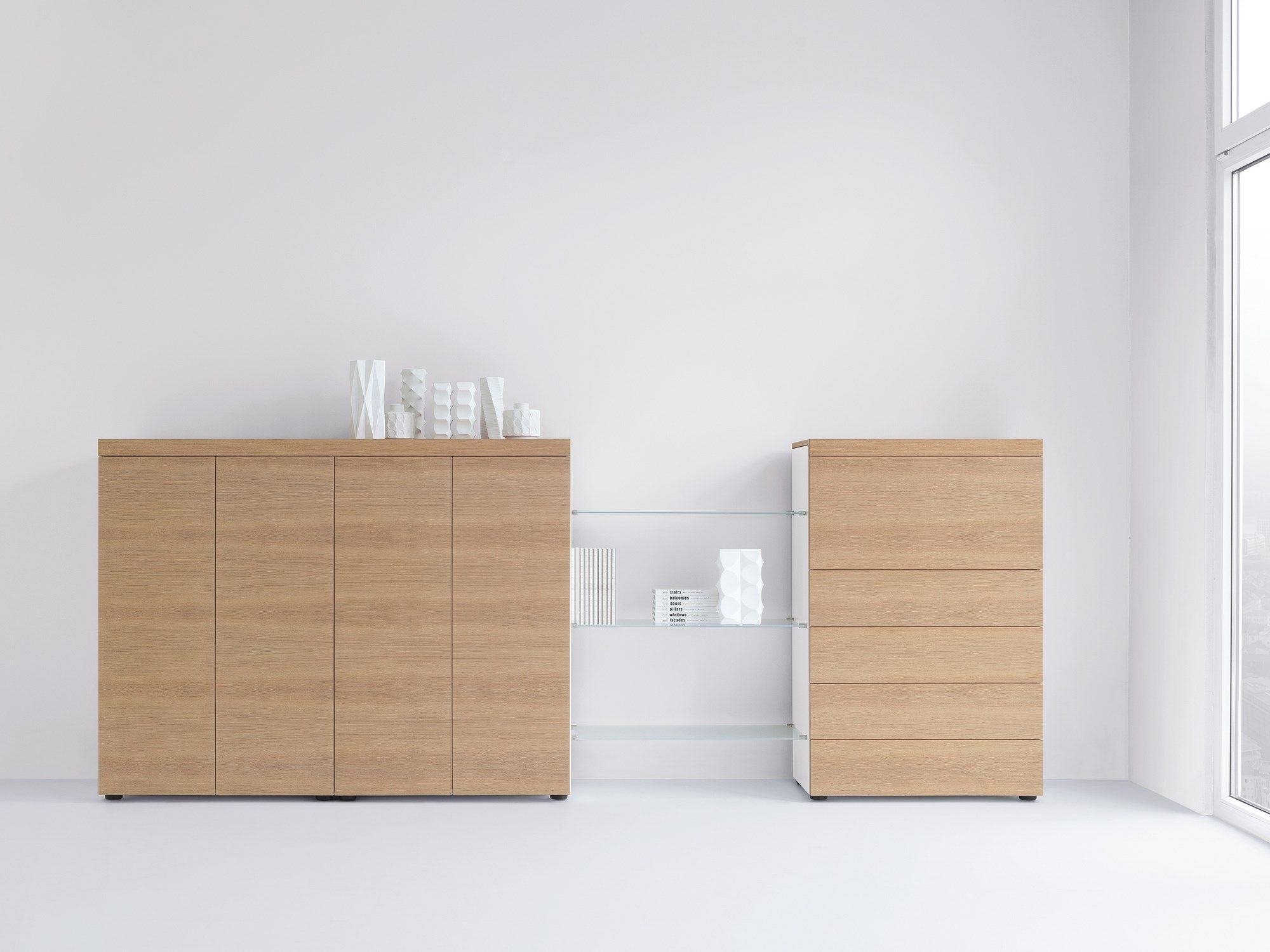 Деревянный шпон офисный шкаф werner works basic cap ARCH-00107578 - Вид №1