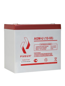 90786734 Аккумуляторная батарея 12 В 55Ah AGM STLM-0381337 РУБИН