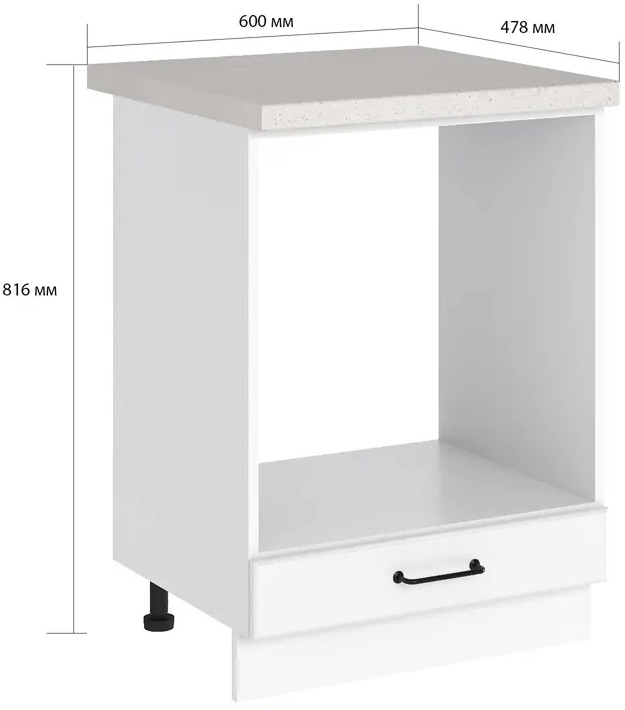 90902787 Напольный шкаф под духовку Сурская мебель Blanco 60x81.6x47.8 см ЛДСП цвет белый STLM-0884752