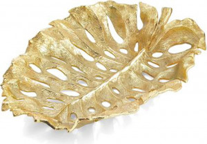 10557885 Michael Aram Чаша-лист Michael Aram "Лист монстеры" 56см Сталь нержавеющая