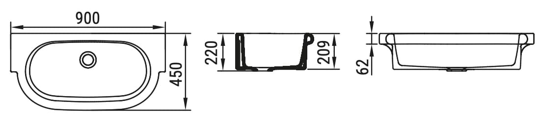 Настенная керамическая общественная раковина Ceramica Dolomite KENIA ARCH-00029197 - Вид №2