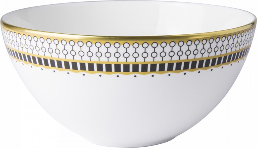 10650443 Royal Crown Derby Салатник индивидуальный Royal Crown Derby "Вибрации" (Oscillate, Onyx) 14,5см Фарфор костяной 