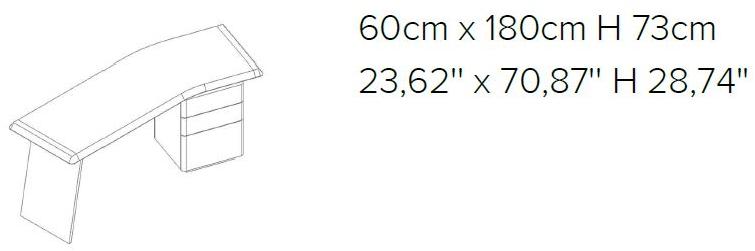 Natuzzi Стол из орехового дерева с ящиками Phantom sun-id-1352714 - Вид №3