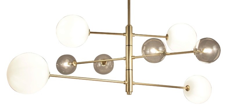 057820 Люстра 8L латунь - прозрачные плафоны Aromas del Campo Atom - Вид №1