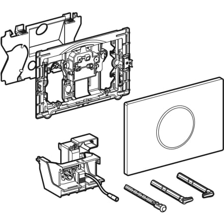 115.907.SN.1 Система электронного управления смывом унитаза Geberit, питание от сети, двойной смыв, смывная клавиша Sigma10, автоматический / бесконтактный смыв Geberit  - Вид №1