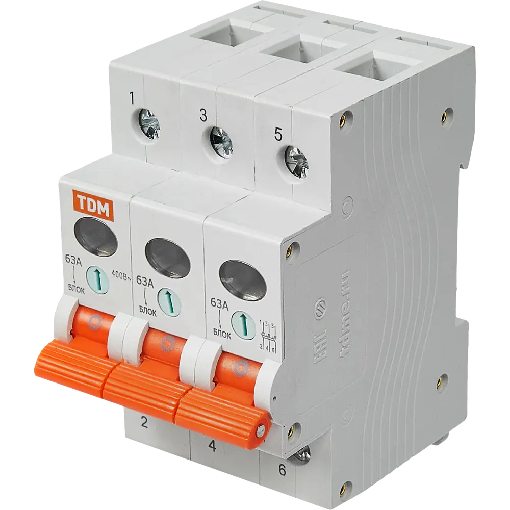 Выключатель нагрузки TDM Electric ВН-32 3P 63А для электрощитов 84399565 STLM-0049334