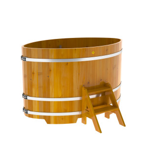 2288 Купель овальная из лиственницы Рустик 1,08х1,75х1,1 натуральная Alyarus