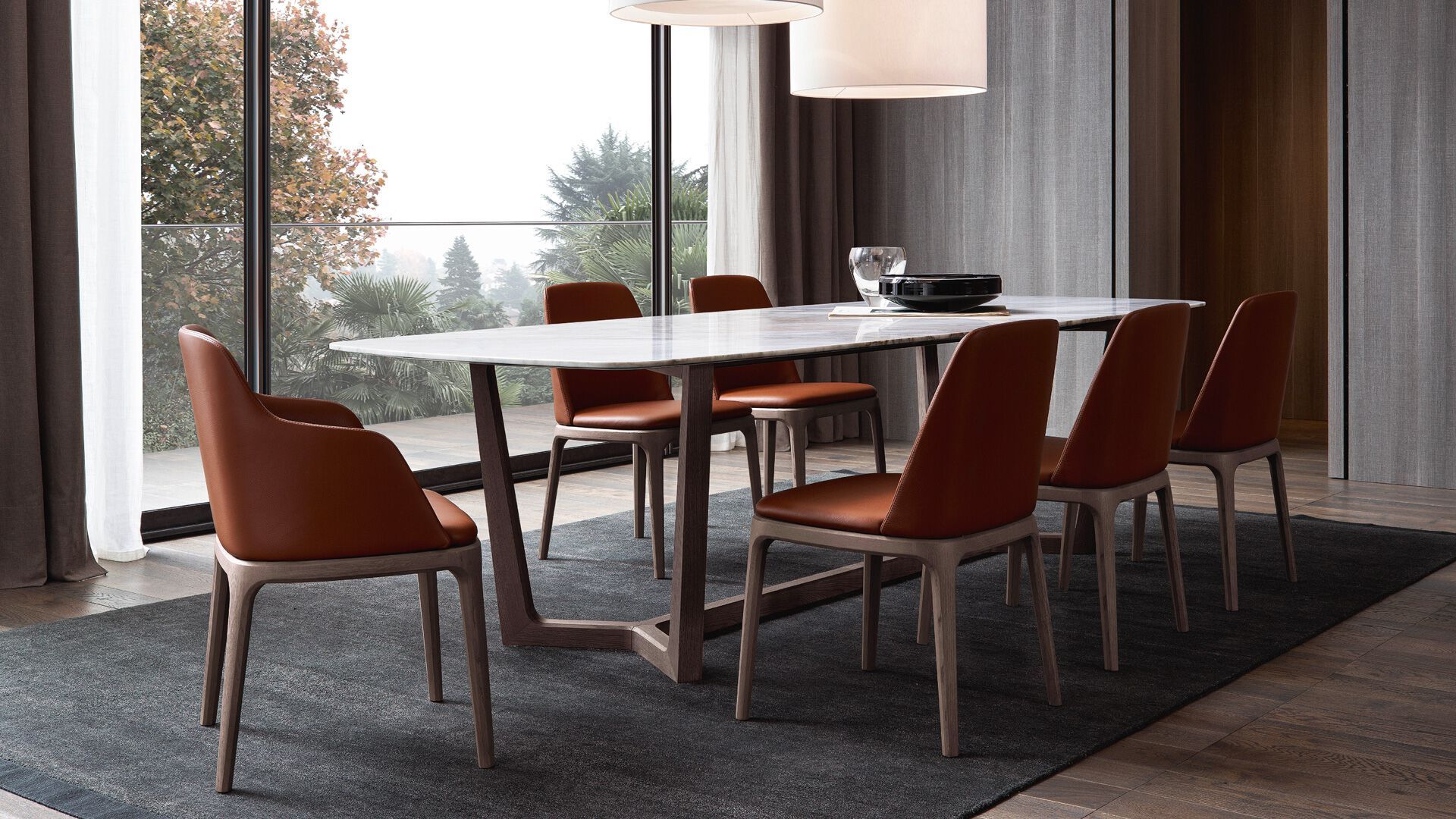 Кожаный стул с подлокотниками Poliform GRACE ARCH-00056590 - Вид №1