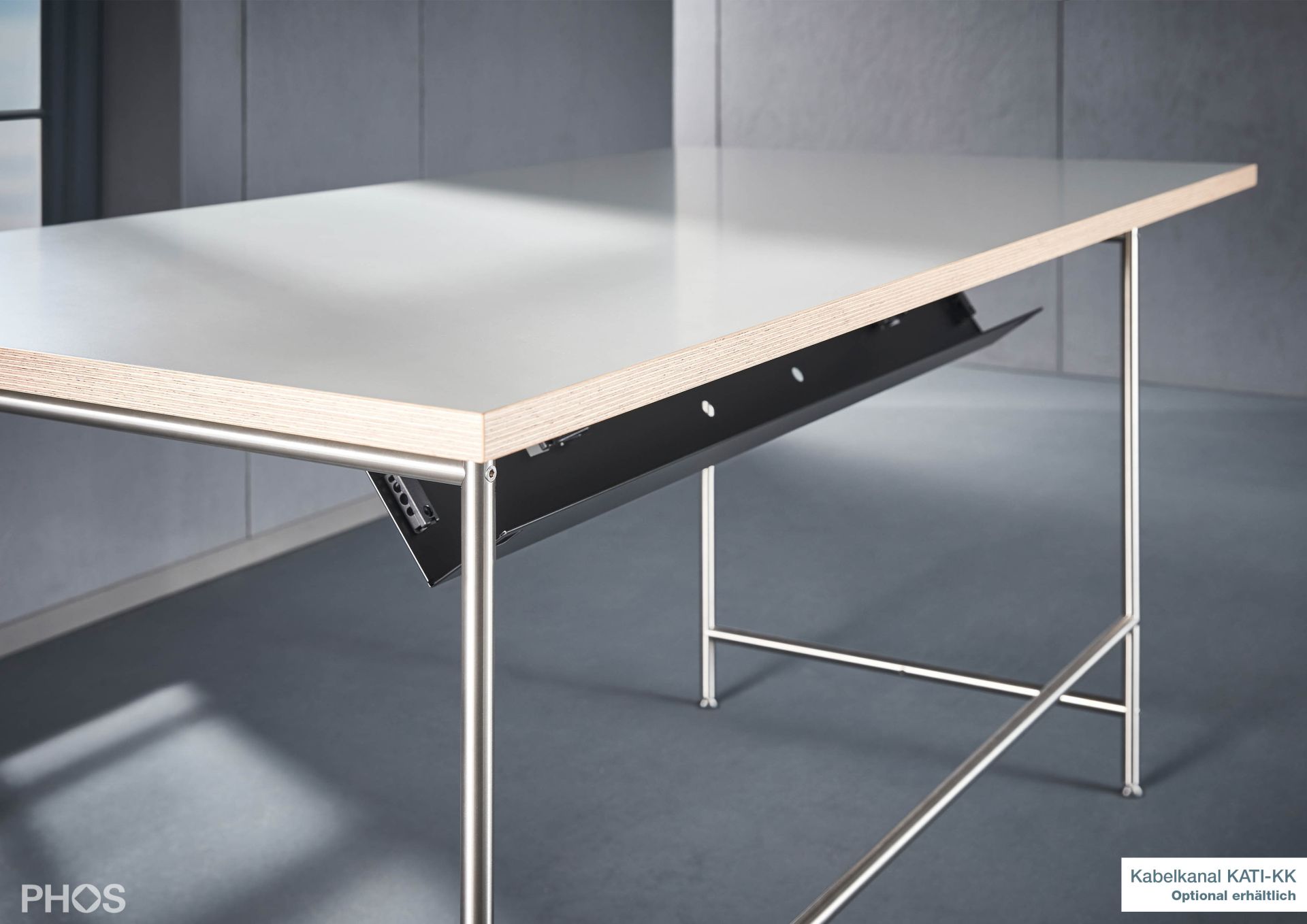 KATI-S1-140x60-MW Карлсруэ стол - письменный стол - белый - 140 х 60 х 75 см. PHOS  - Вид №5