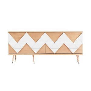 Комод с деревянными ножками и 4 ящиками белый Granny Woo WOODI  00-3965906 Бежевый;дуб сонома;белый