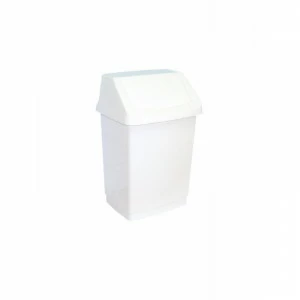 B8A Мусорная корзина с откидной крышкой из пластика вместимостью 9 л, цвет БЕЛЫЙ Merida