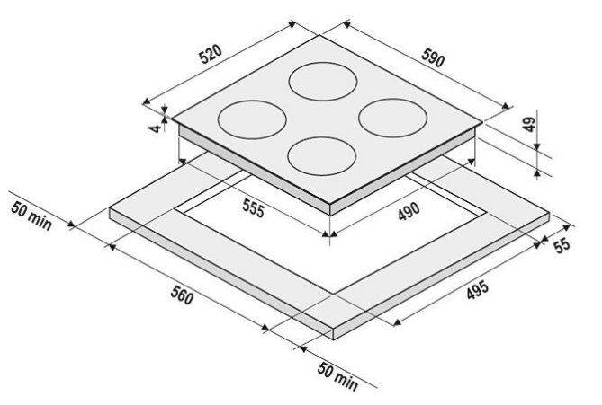 9941773 Электрическая варочная поверхность KRONA TEMPO 60 BL KRONA1 STDN-0032121 - Вид №4