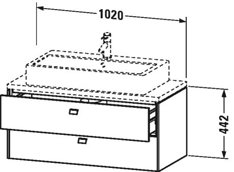BR510904949 Brioso Тумбочка для компактной консоли Графит матовый, декор Duravit - Вид №1