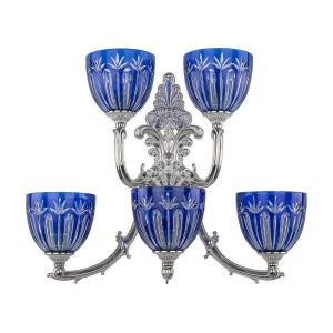 Бра настенное синее Bohemia Ivele NW Clear-Blue 7211B15P/3+2/210 BOHEMIA IVELE ПОД СТАРИНУ 00-3889106 Синий
