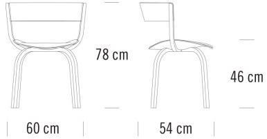 Thonet Деревянный стул с подлокотниками со встроенной подушкой 404 sun-id-1477662 - Вид №1