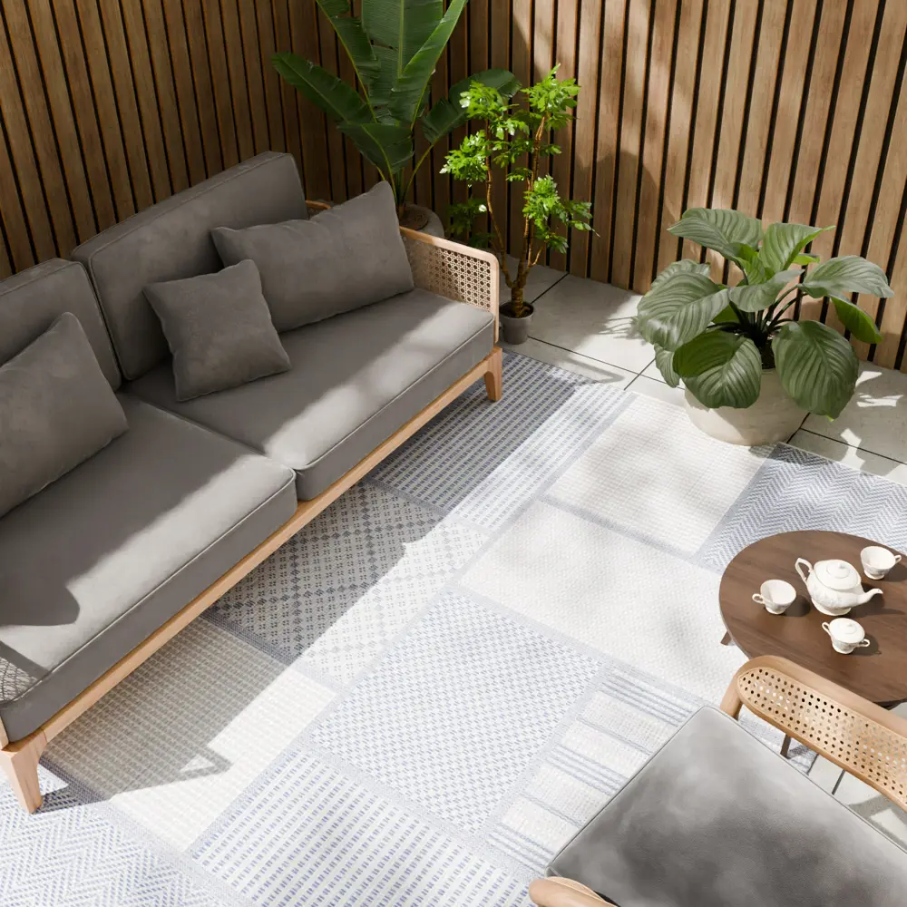 Циновка Дели 160x230 см полипропилен 84307_53111 цвет синий ROYALTAFT STLM-2033506 - Вид №6