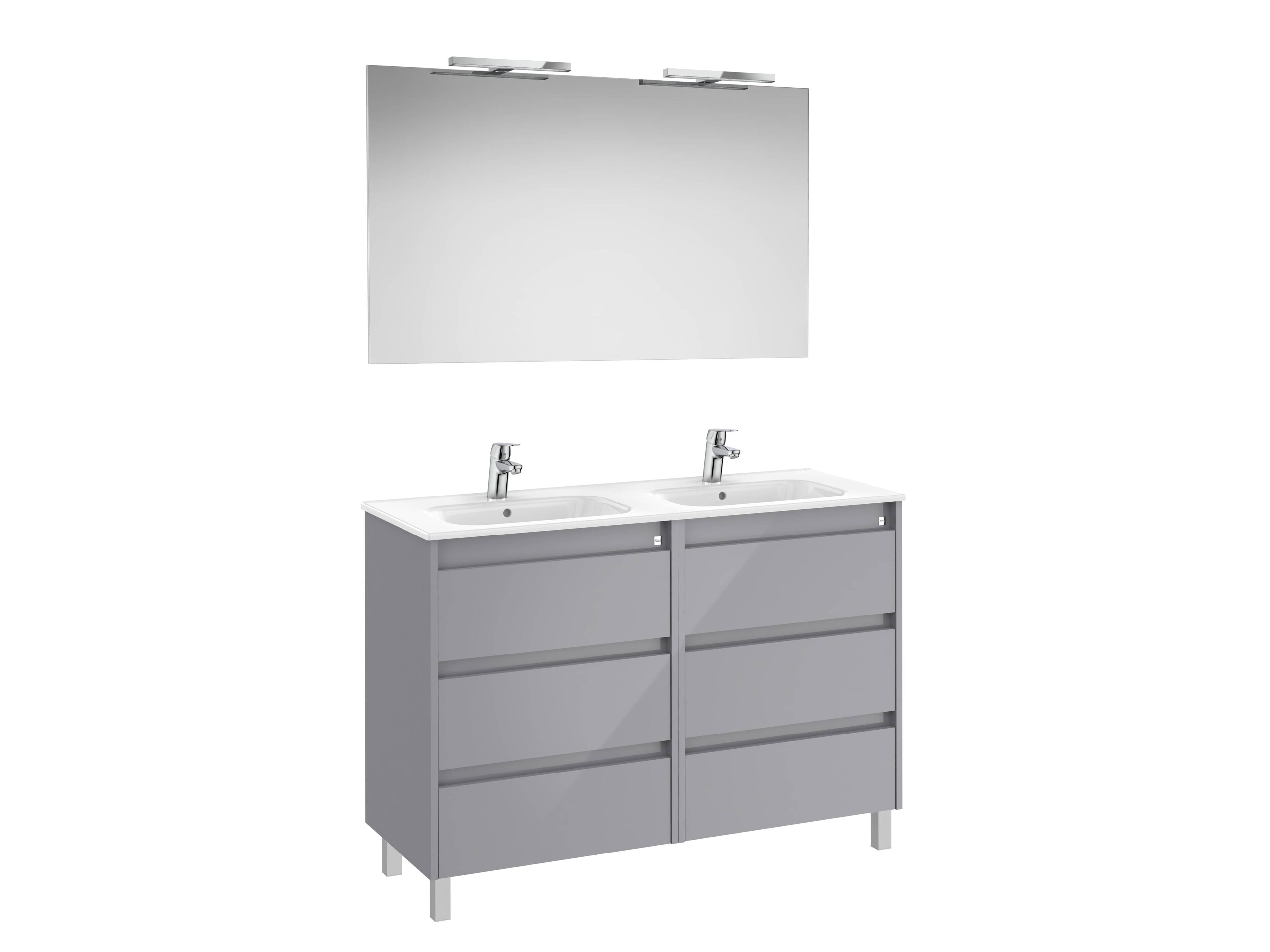 Деревянный напольный двойной умывальник с зеркалом Roca Tenet ARCH-00144908