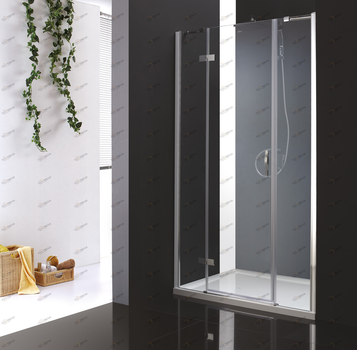 Душевая дверь в нишу CEZARES BERGAMO-W-B-13-60+60/30-P-Cr-L
