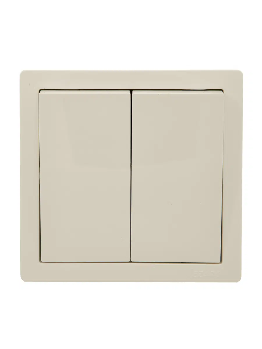 LETO Выключатель двойной крем LEZARD 752-0300-101