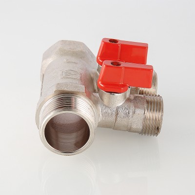 VTc.580.NE.0603 Коллектор с отсекающими кранами, под «евроконус» Valtec 1" x 3 вых., «евроконус»  - Вид №6