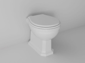 Керамический туалет с трапом в полу