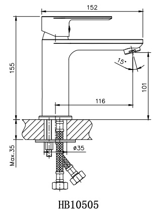 HB10505-8 Смеситель для раковины , белый Haiba  - Вид №2