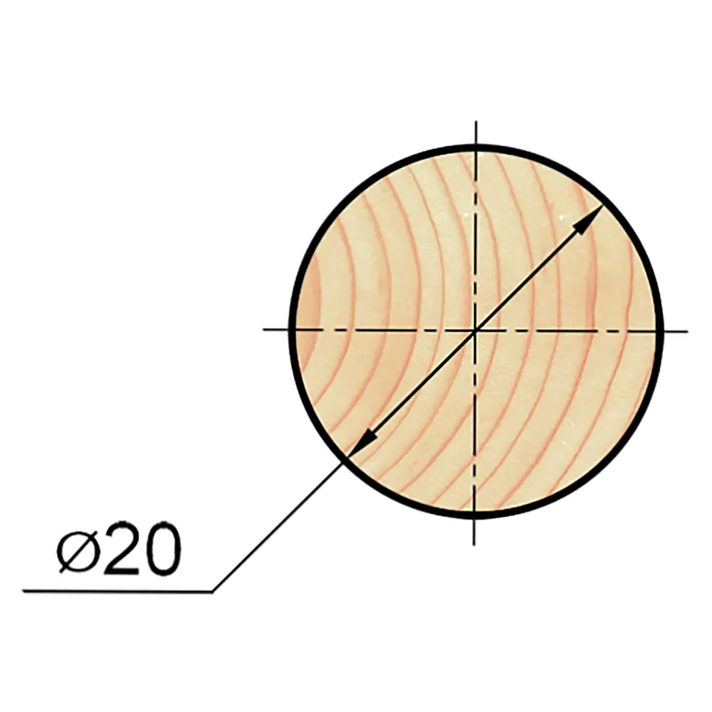 АРЕЛАН Круглый деревянный нагель 20 мм для мебели и декора 81960927 STLM-0015499 - Вид №2