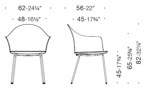 Пластиковый стул с подлокотниками ESTEL GROUP профиль ARCH-00123474 - Вид №1