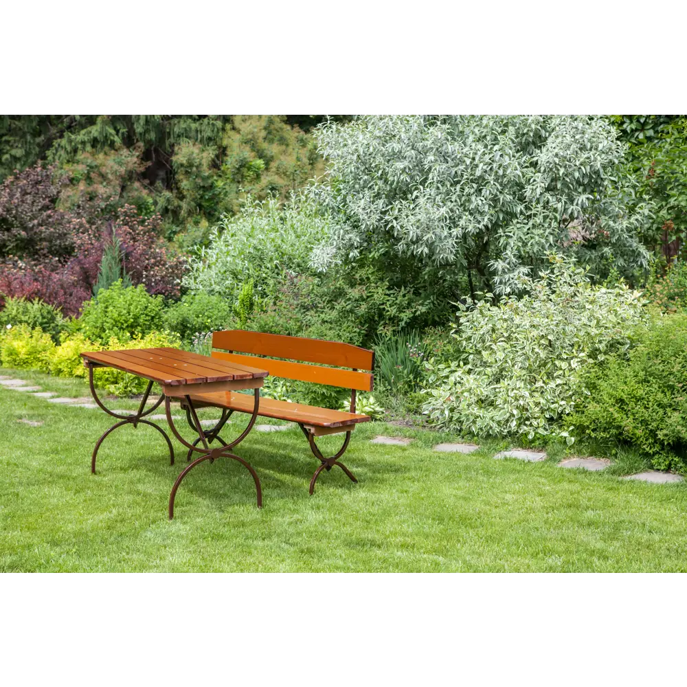 Стол садовый Naterial Тироль складной 150x60x78 см металл/дерево темно-коричневый STLM-2031511 - Вид №13