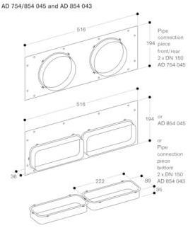 Gaggenau Съемный верхний колпак из нержавеющей стали Serie 400 Al400121 - Вид №3