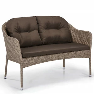 Диван мягкий плетеный коричневый Light brown AFINA  240982 Бежевый;коричневый